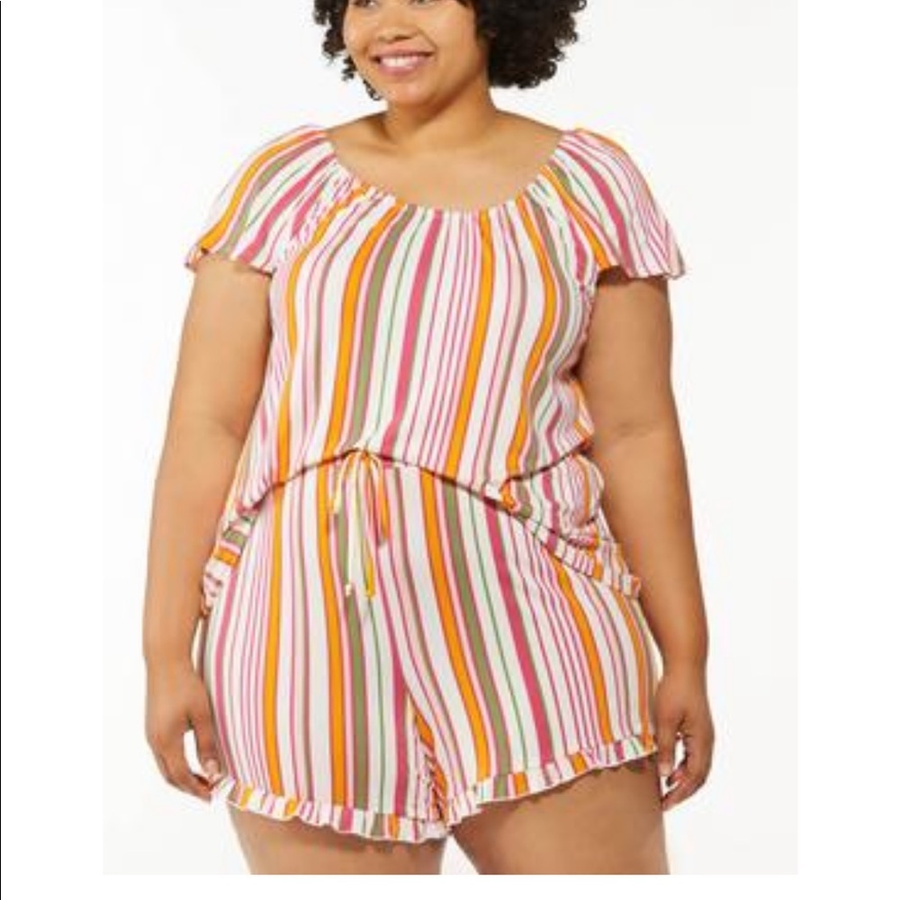 Plus Size Multi Stripe Sleep Set - Picture 2 of 4